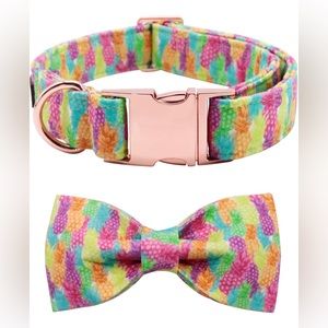 Nwt Small pineapple collar with bow (M77)